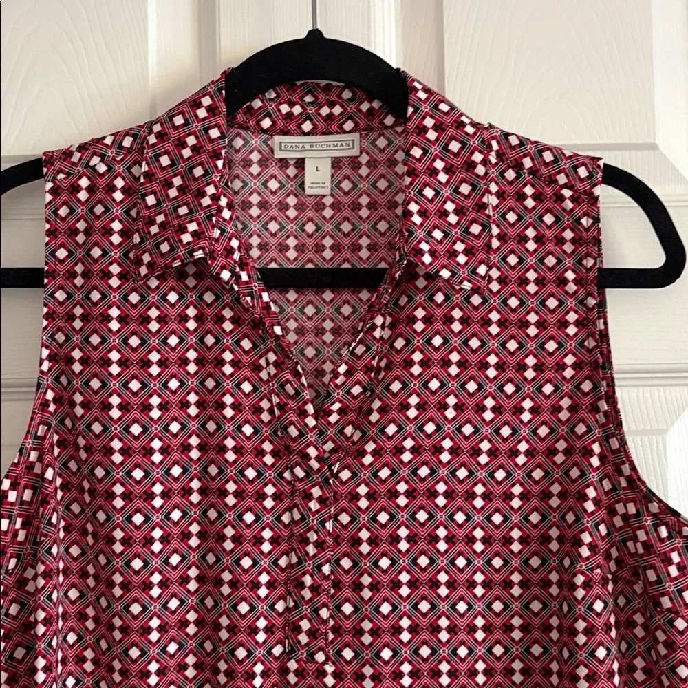Dana Buchman red top L - Picture 3 of 6